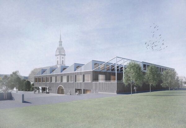 Aussenvisualisierung 2. Rang öffentlicher Projektwettbewerb Schulhaus Chilefeld Dagmersellen